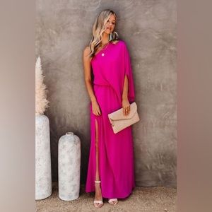 Pink One-Shoulder Vici Dress